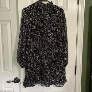 Express black and white, long sleeved. NWT. Perfect wedding guest dress!